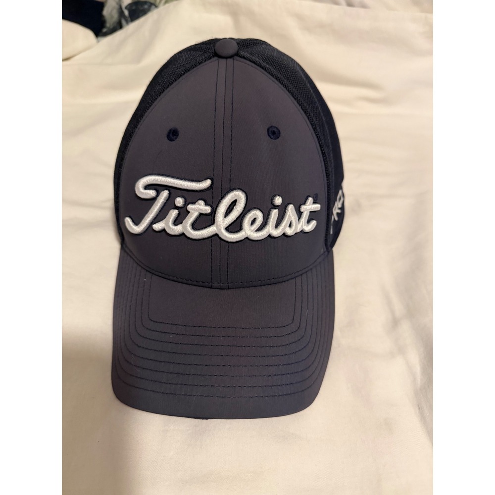 Titleist Mens Performance Mesh Golf Hat Navy Blue L/XL Fitted Pro V1 FootJoy Cap